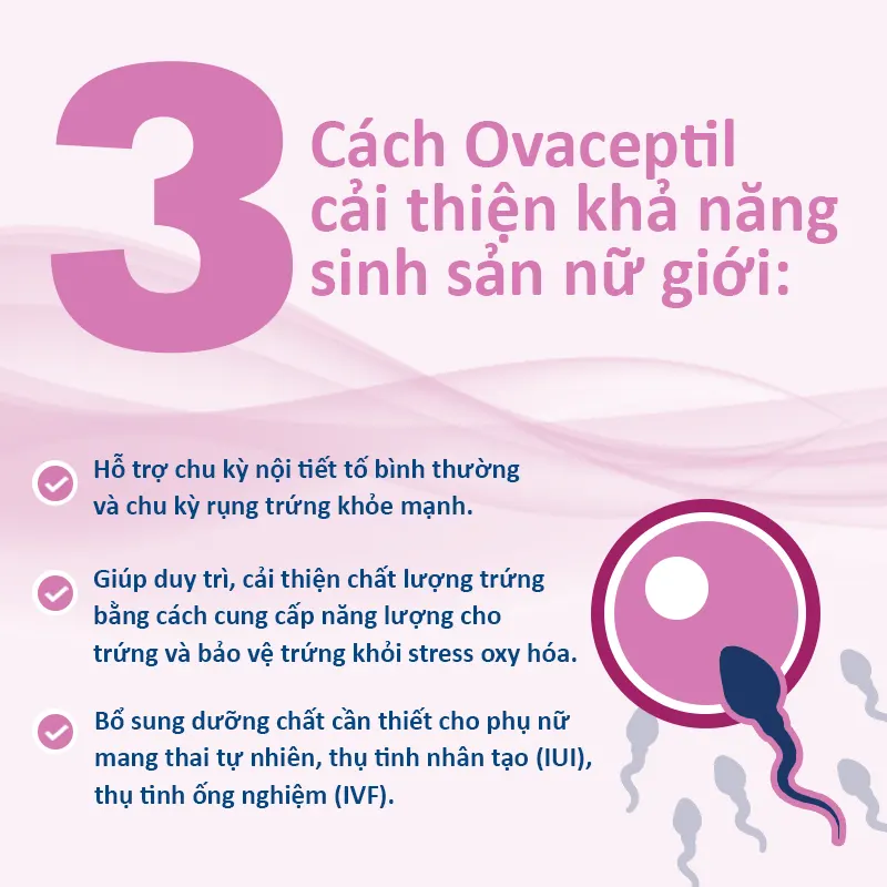 Ba lợi ích chính của Ovaceptil đối với sức khỏe sinh sản nữ