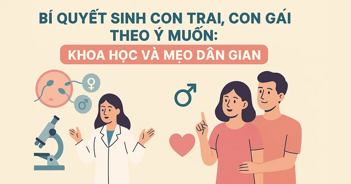 Bí quyết sinh con trai, con gái theo ý muốn: Khoa học và mẹo dân gian